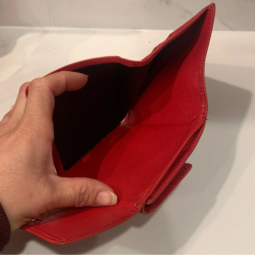 Louis Vuitton Red Epi Leather Bifold Wallet